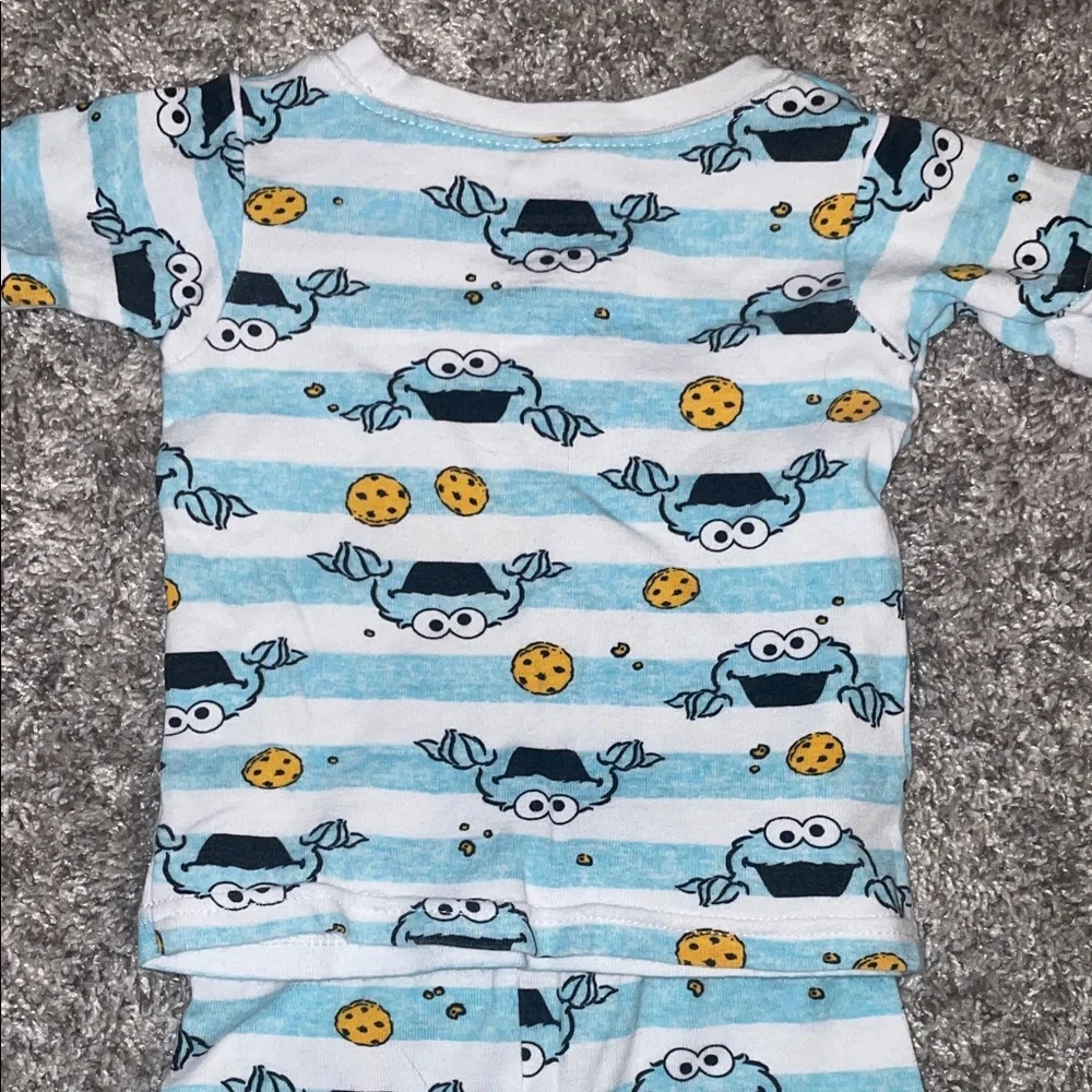 Sesame Street Cookie Monster Pajama Set Size 18 Montjs
